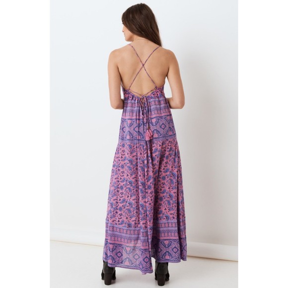 Spell & The Gypsy Collective Journey Strappy Maxi Dress Mulberry Size Small - Picture 3 of 12